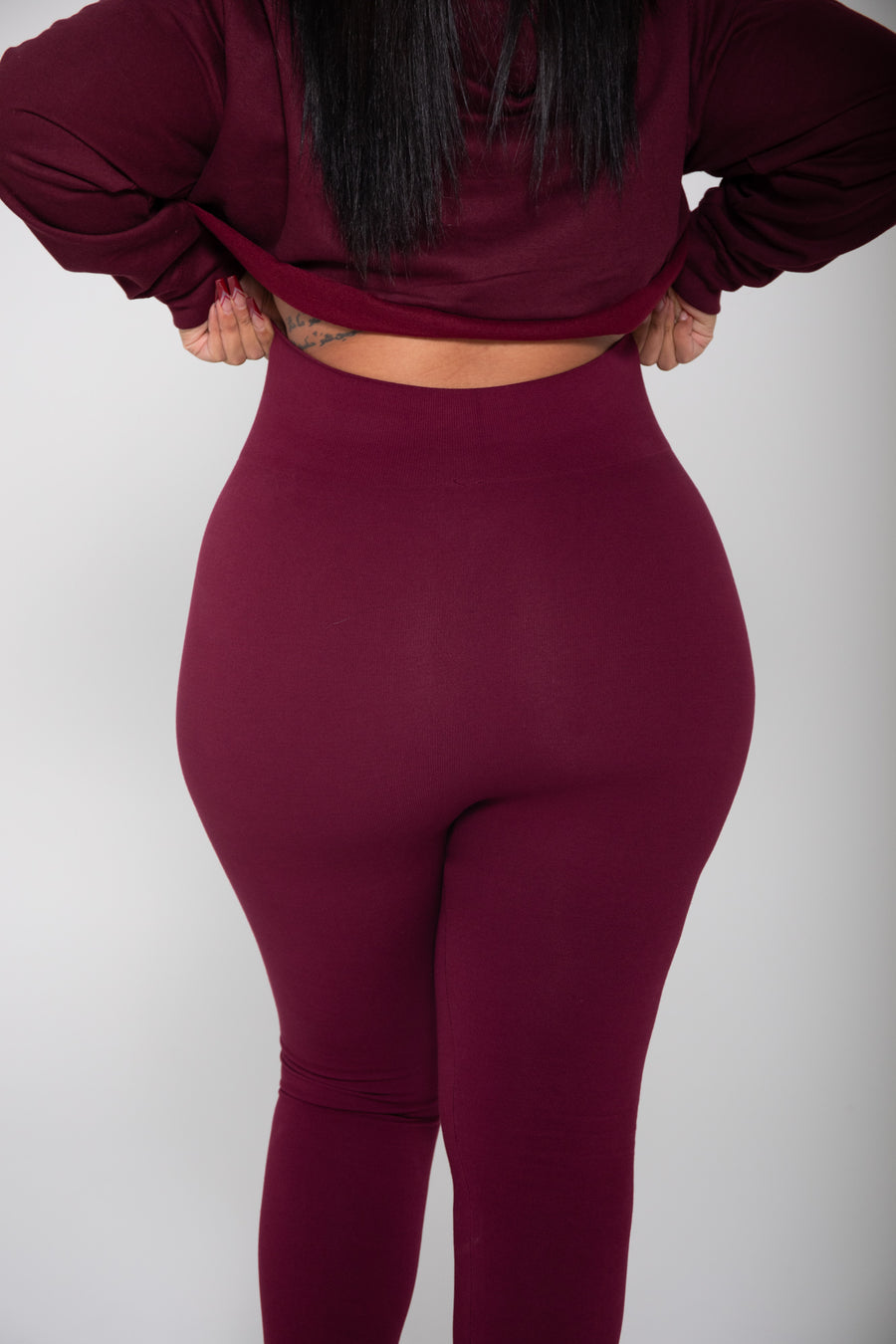 The Cotton Tummy Control Legging (burgundy)