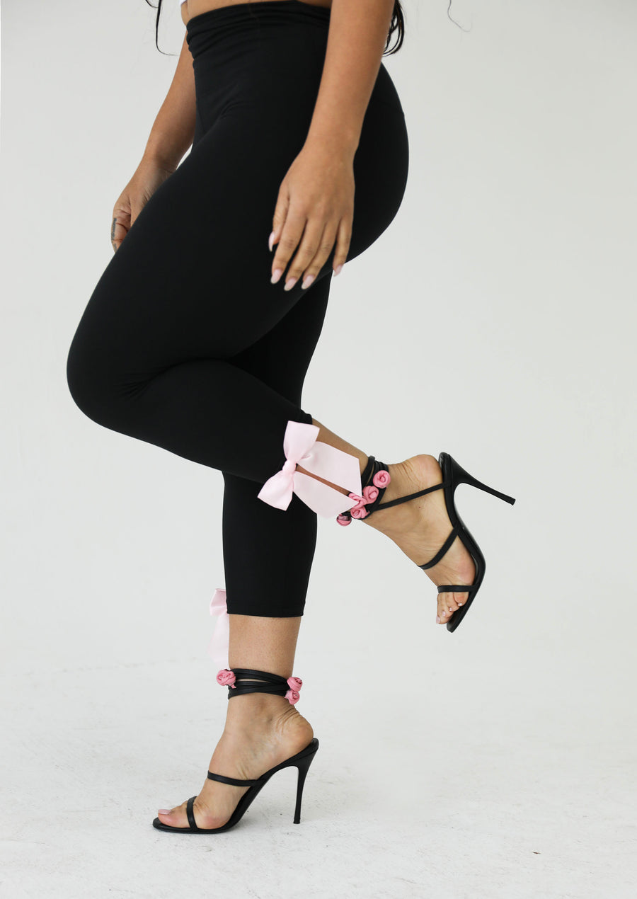 The Coquette Capri in Black (Pink)