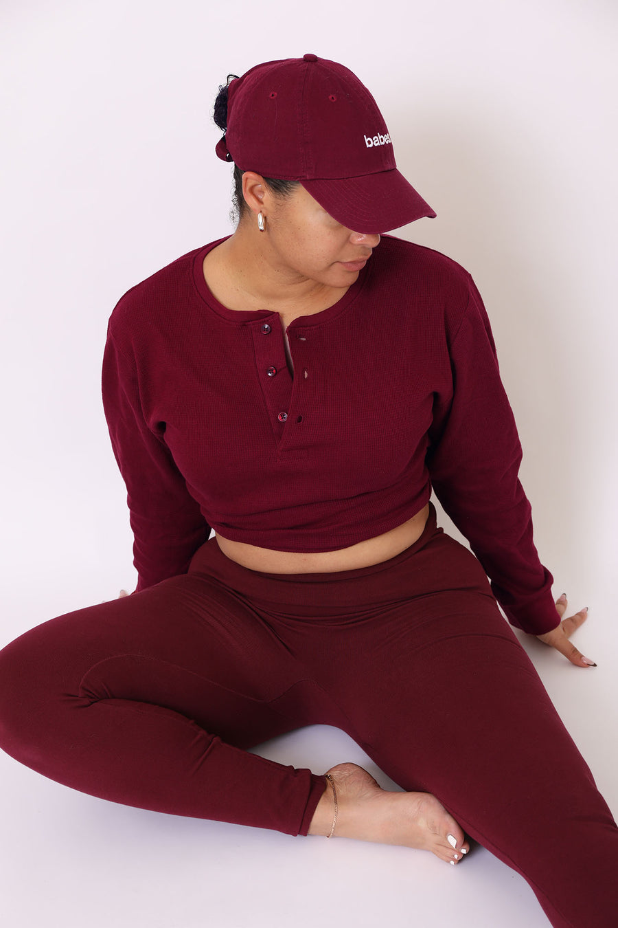 Babes Henley 1 (burgundy)