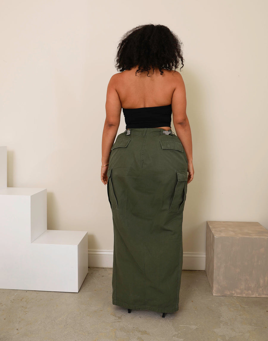 The Vintage Cargo Skirt (olive)♻️