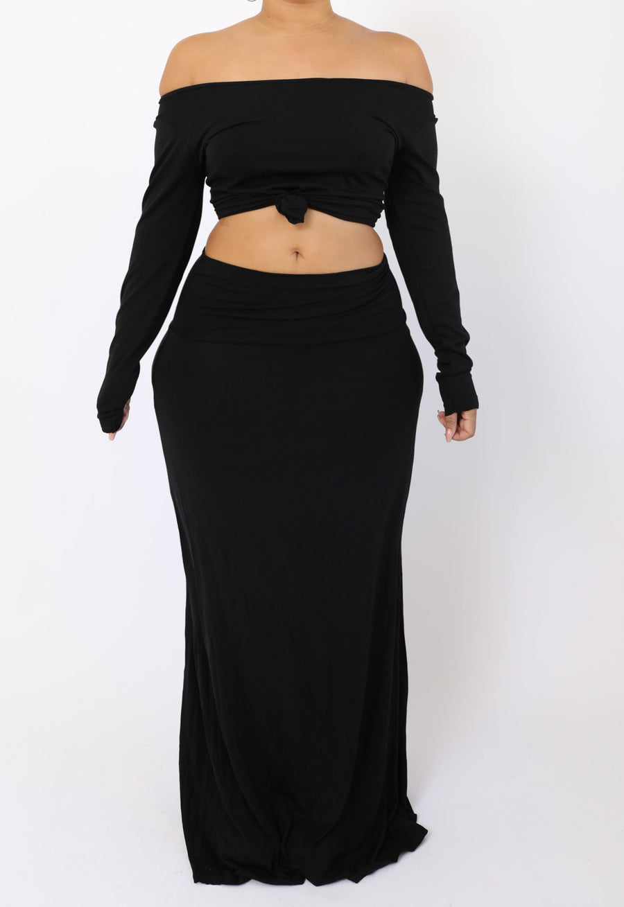 Stretch Maxi Skirt (black)