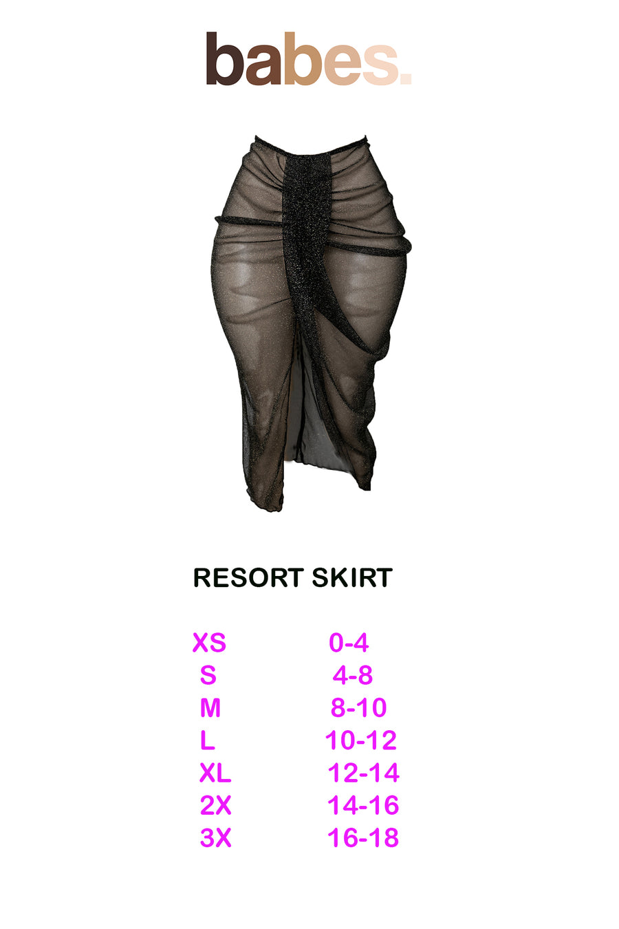 Babes Resort Skirt Dark Glitter