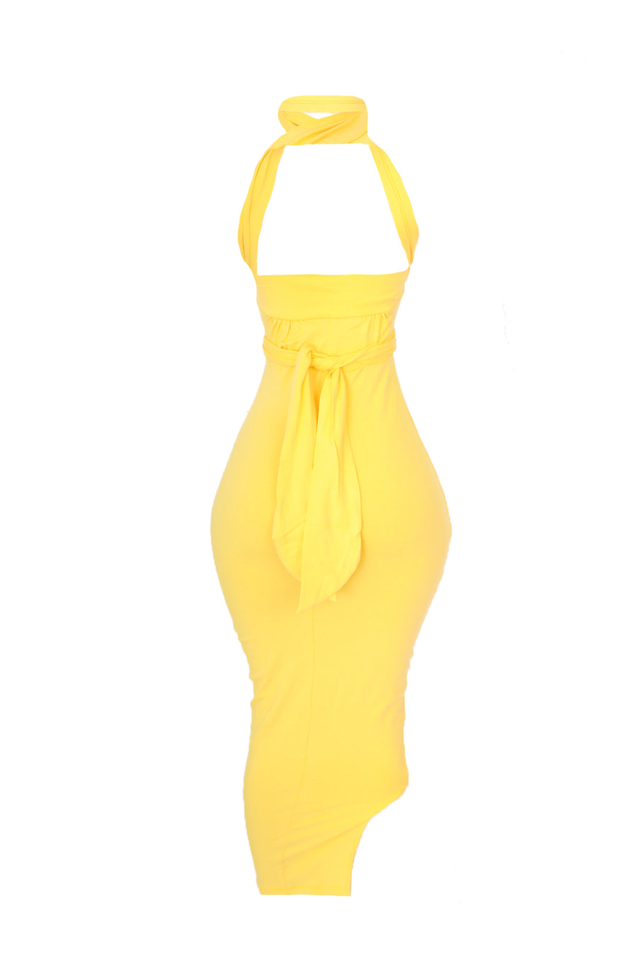 Tie Bodycon Dress (Yellow)
