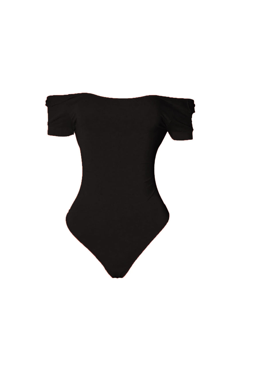Black Short Sleeve Body By Babes Thong Bodysuit
