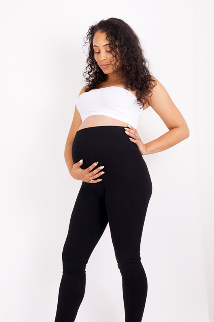 The Maternity Black Cotton Tummy Control Legging (fits up to Plus)