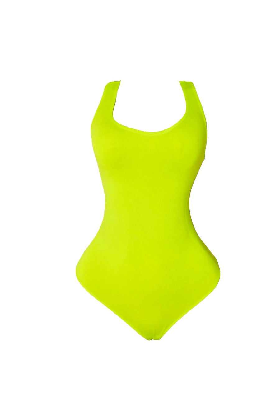 Neon Lime Body By Babes Thong Bodysuit w/ Tummy Control fits up to plus
