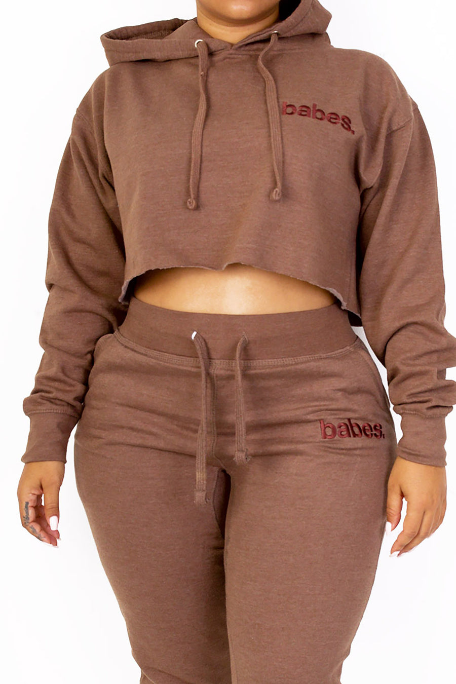 Babes Comfy Hoodie "Cropped Mocha"