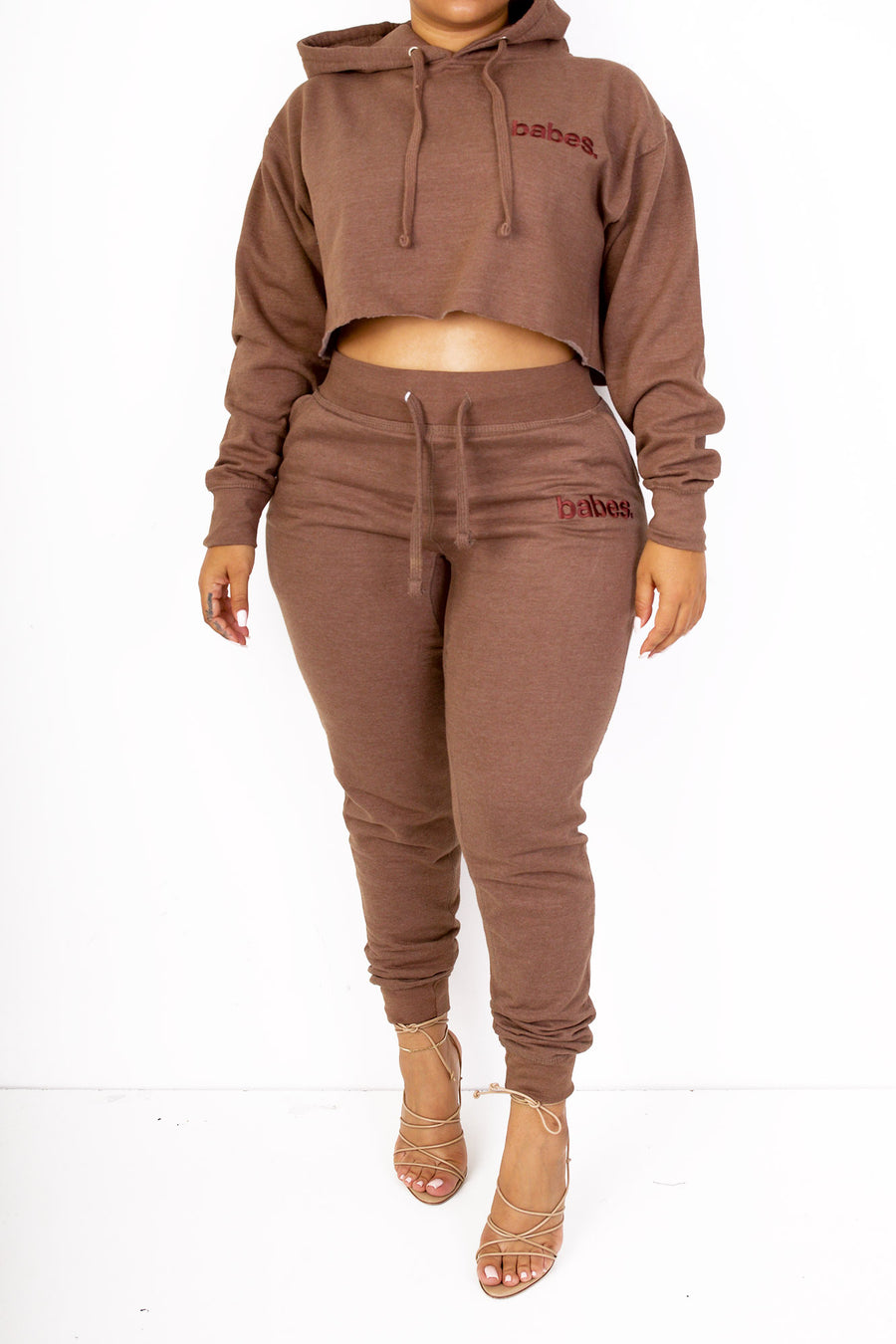 Babes Comfy Hoodie "Cropped Mocha"