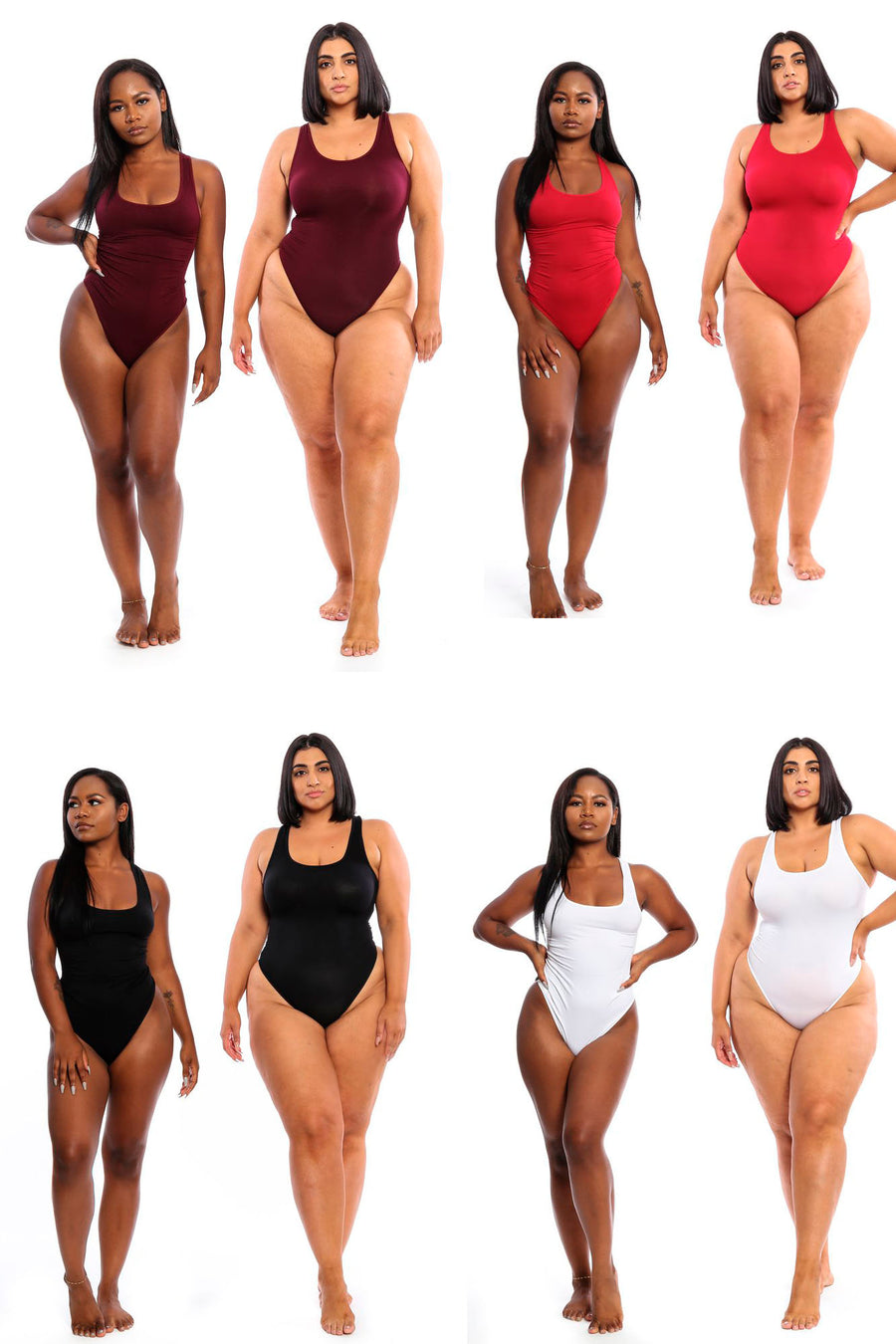3 Pack-5 Pack Body By Babes Thong Bodysuit w/ Tummy Control (35192700948)